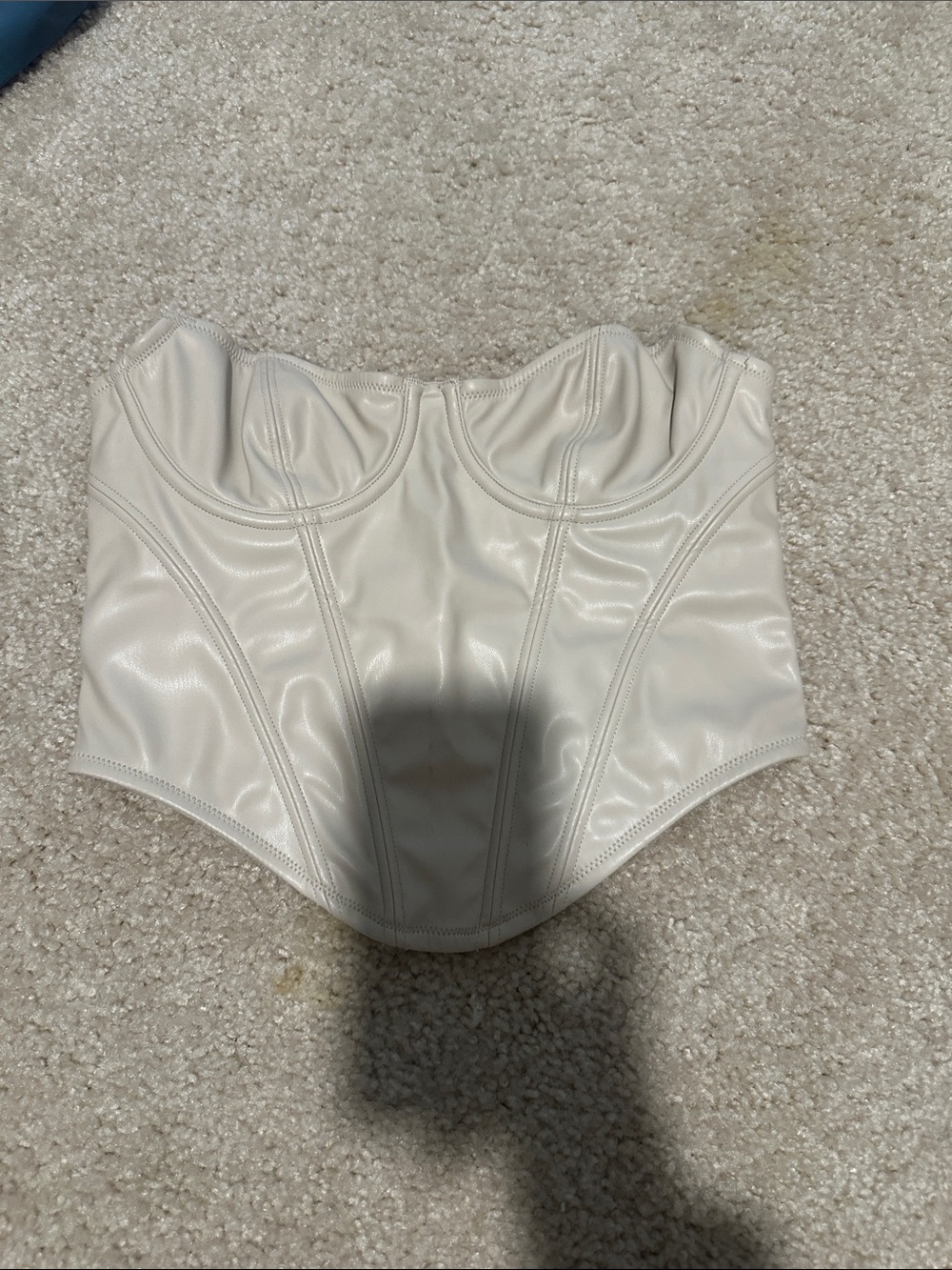 Urban Outfitters Off-White Faux Leather Bustier corset Top